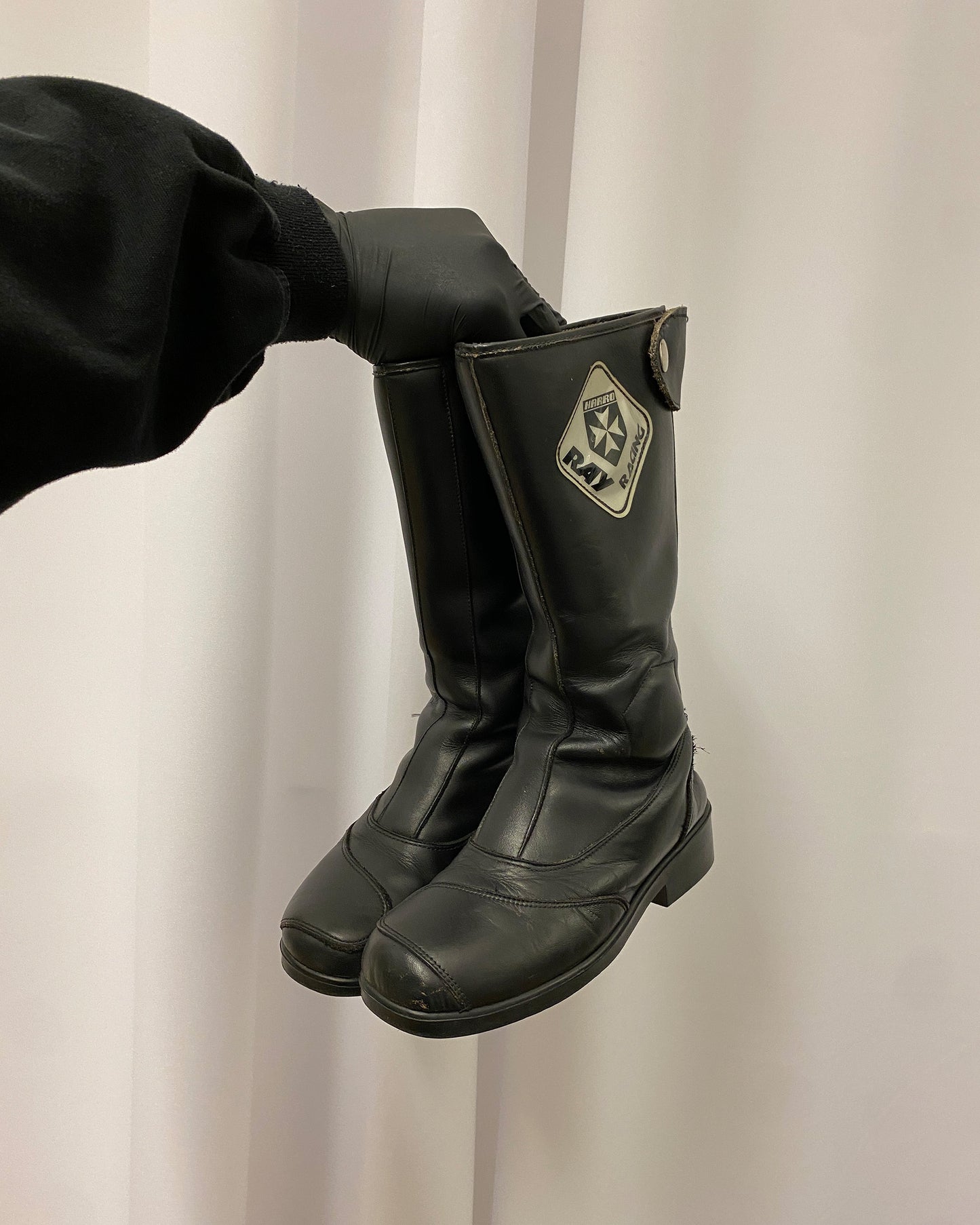 Harro x Ray 1980s Biker Racing Boots Black