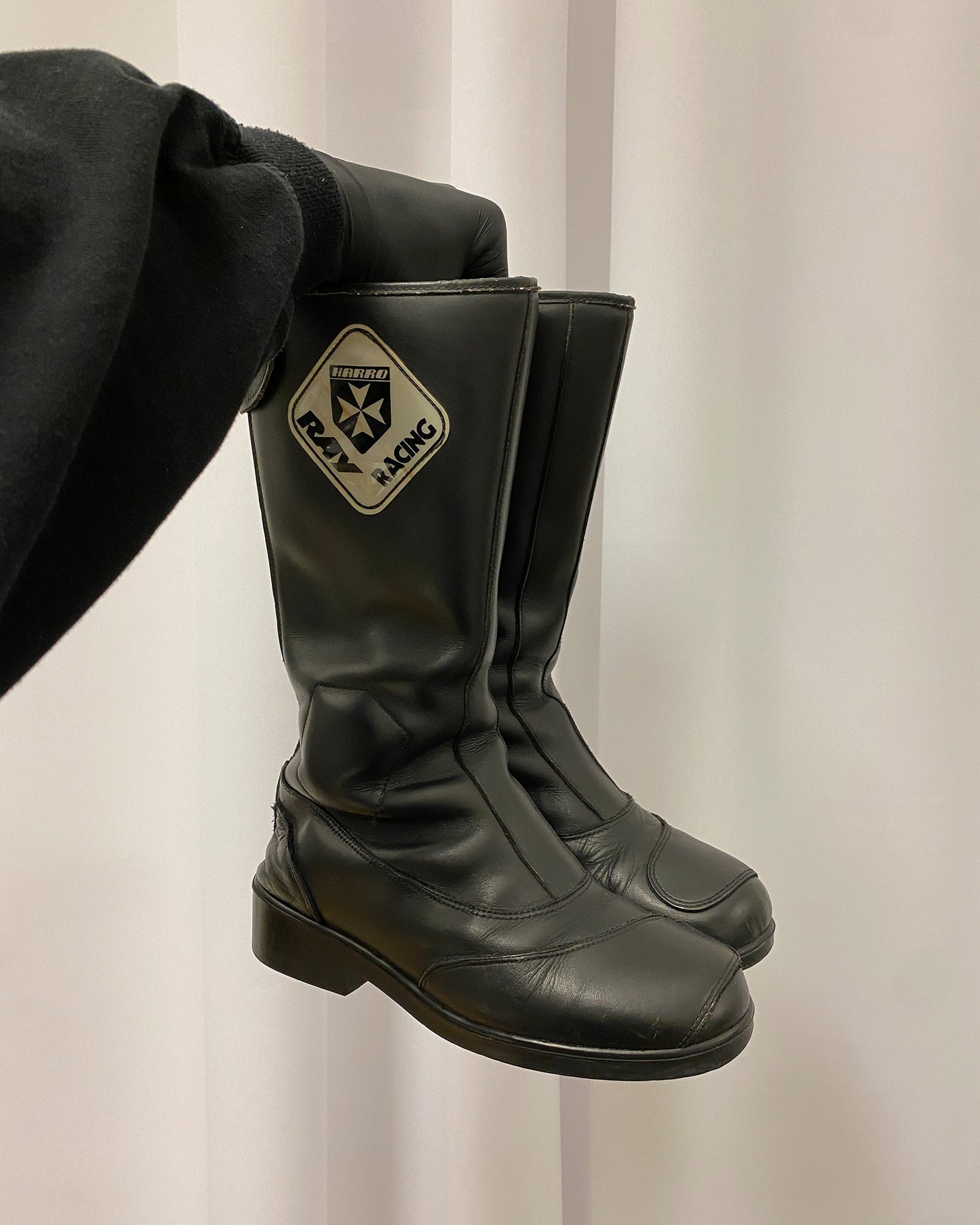 Harro x Ray 1980s Biker Racing Boots Black