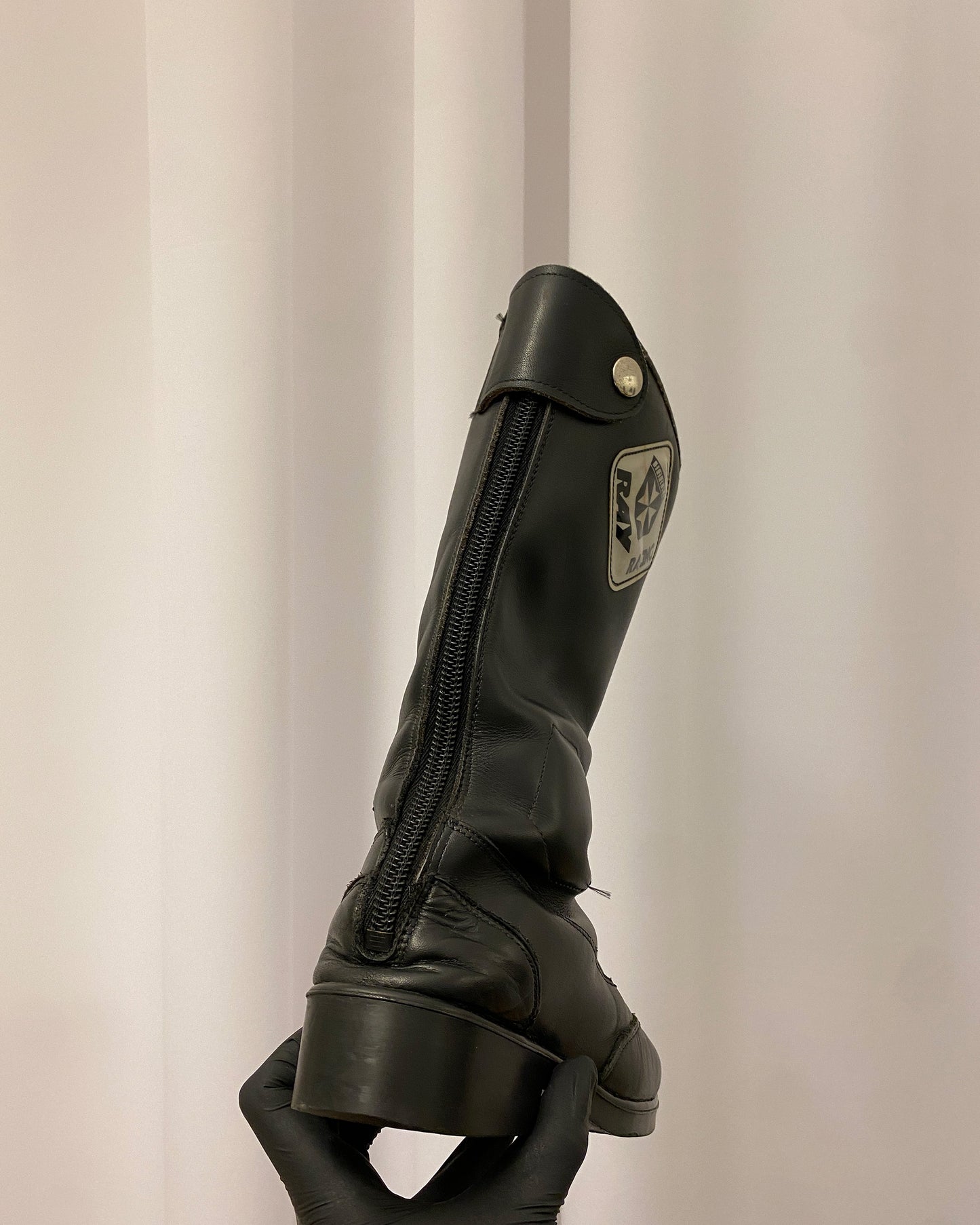 Harro x Ray 1980s Biker Racing Boots Black