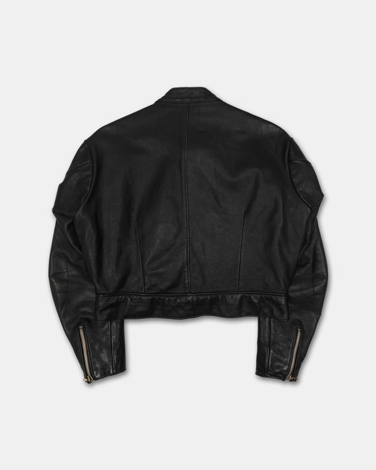 Harro 1970s Racing Leather Jacket Black