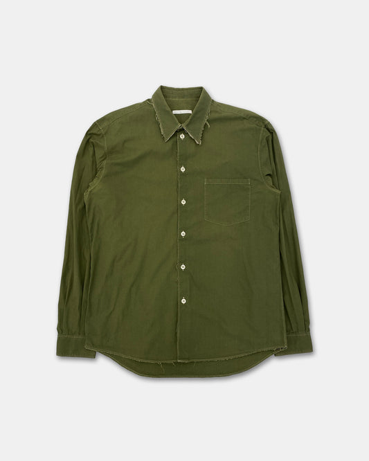 Helmut Lang 2000s Open Hem Chest Pocket Shirt Khaki Green