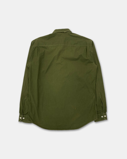 Helmut Lang 2000s Open Hem Chest Pocket Shirt Khaki Green