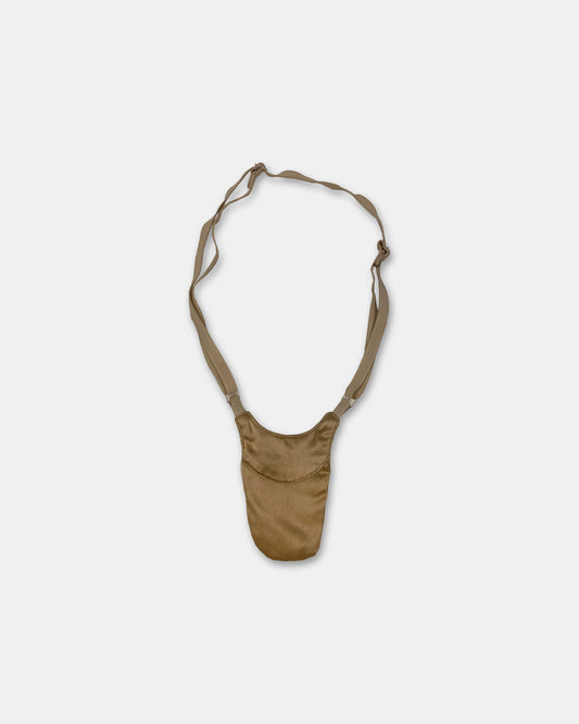 Helmut Lang SS2000 Small Satin Silk Bra Pouch Bag Beige