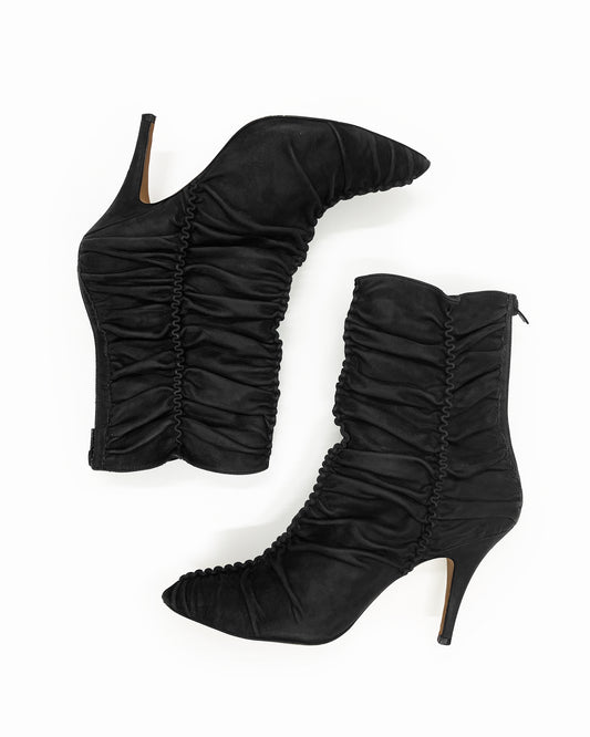 Jean-Michel Cazabat 2000s Gathered Leather Heels Black