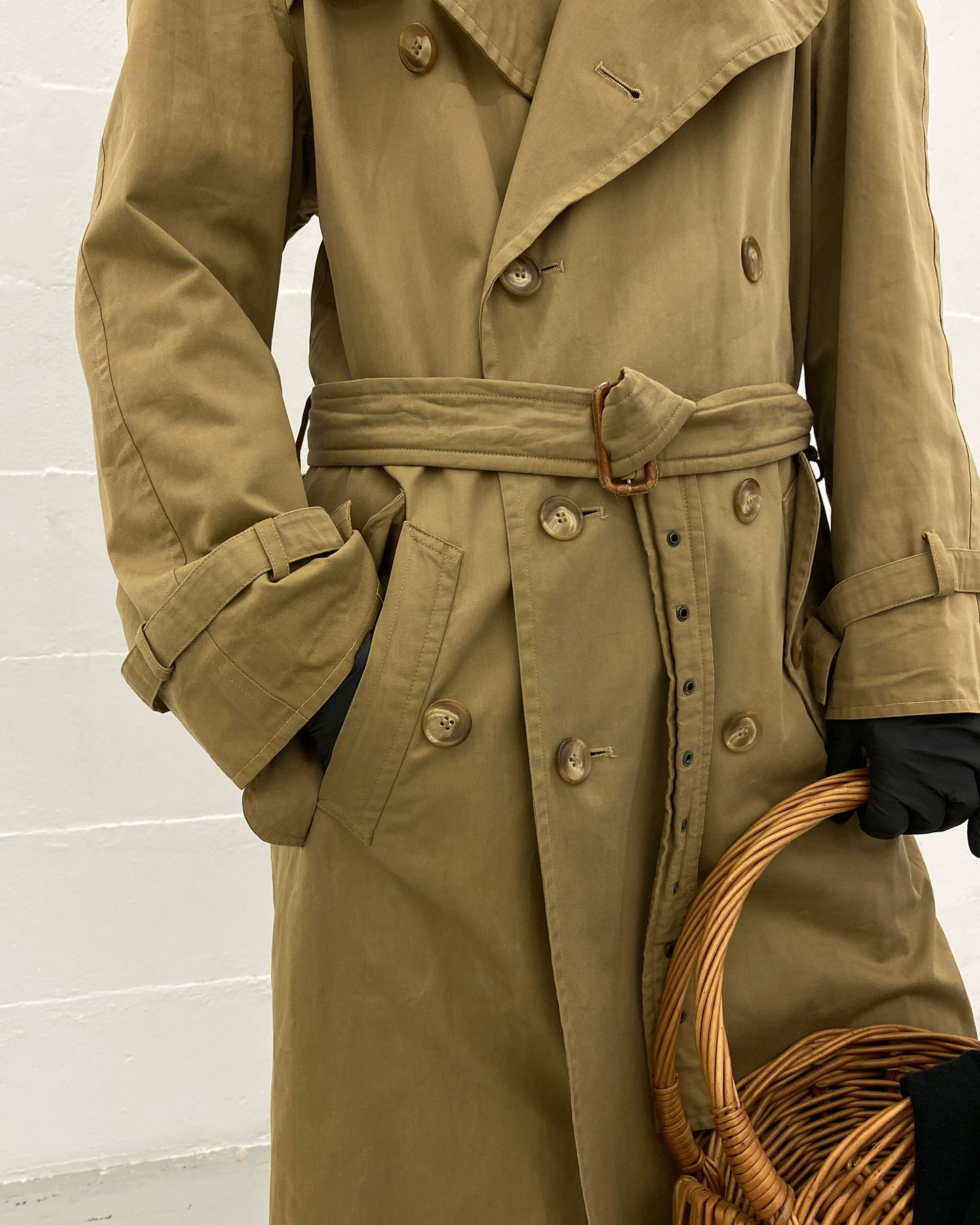 Boss Creation Hugo Boss Paris 1970s Trench Coat Beige