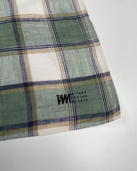 IM Miyake Design Studio 1980s Checkered Cloth Green
