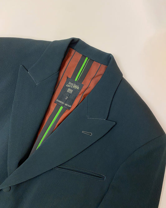 Jean Paul Gaultier Homme 1990s Structured Blazer Jacket Dark Green