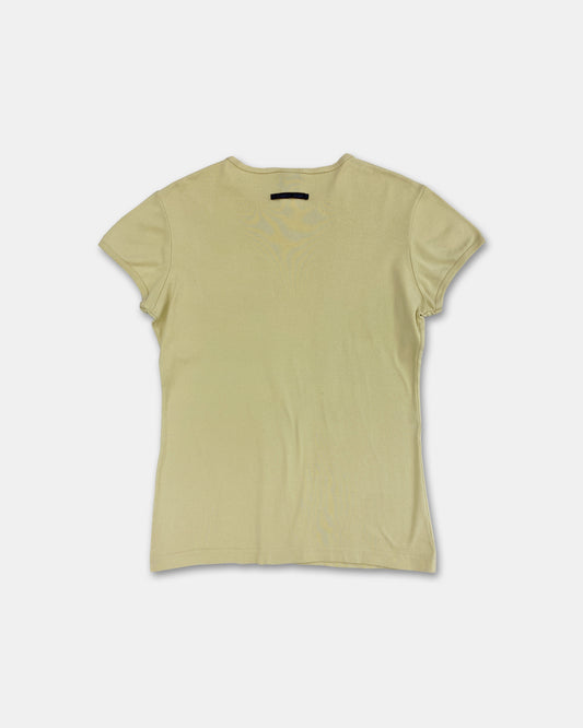 Gaultier Jeans 1990s Print T-Shirt Top Yellow