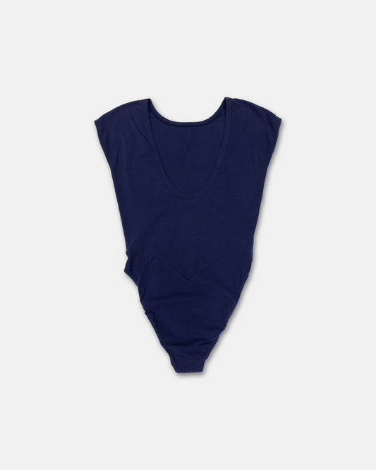 Jil Sander 1980s Basic Body Top Blue