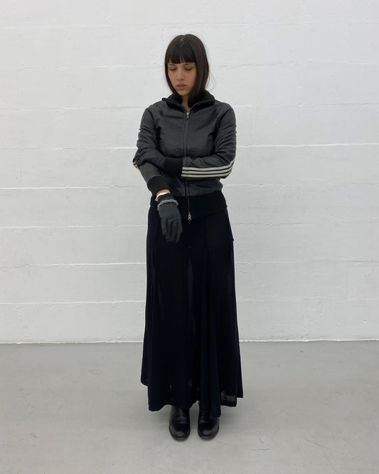 Y-3 2000s Consistent Striped Leatherjacket Black