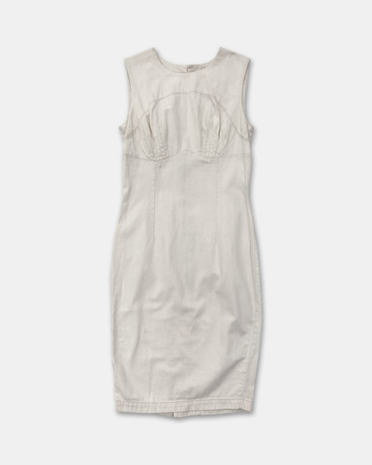 Katharine Hamnett 1990s Cotton Dress White Creme