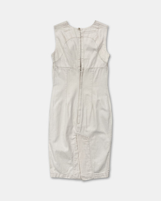 Katharine Hamnett 1990s Cotton Dress White Creme