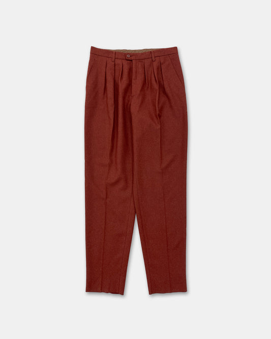 Kenzo 1990s Pleats Wool Pants Dark Red