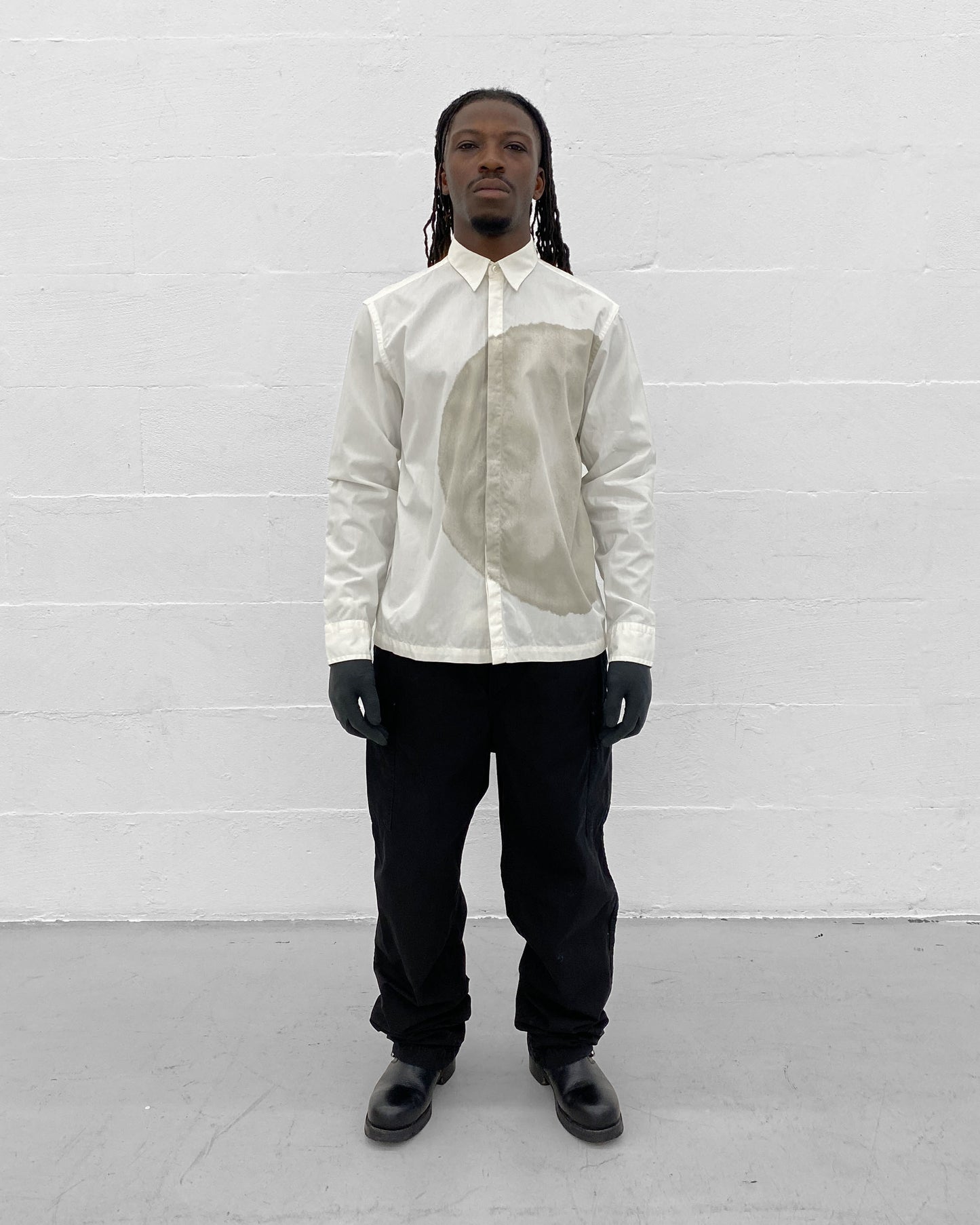 Kenzo Homme 1990s Big Stain Shirt White