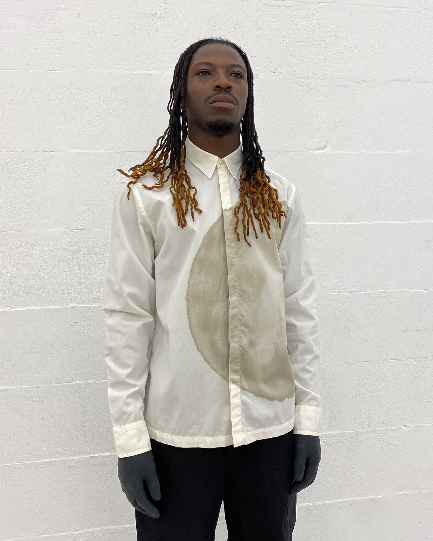 Kenzo Homme 1990s Big Stain Shirt White