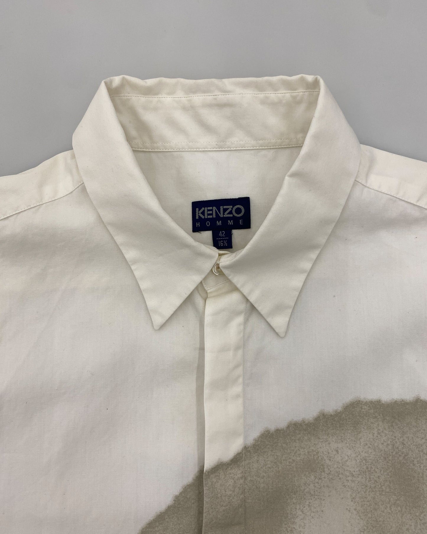 Kenzo Homme 1990s Big Stain Shirt White