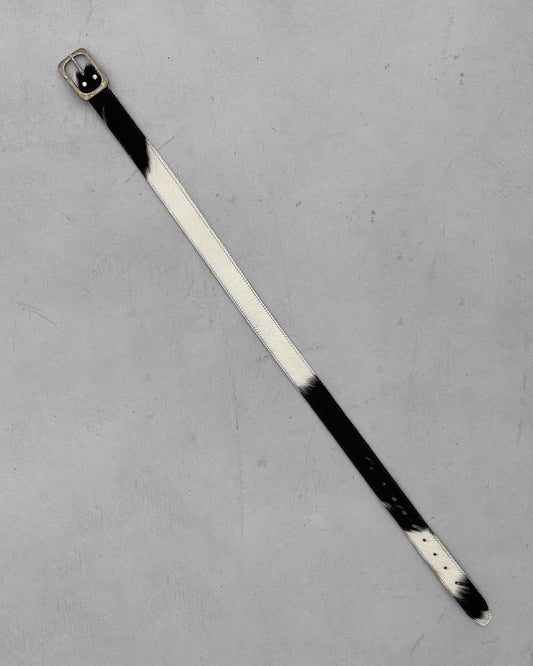 Van Buren Bolsward 2010s Cow Fur Belt White Black