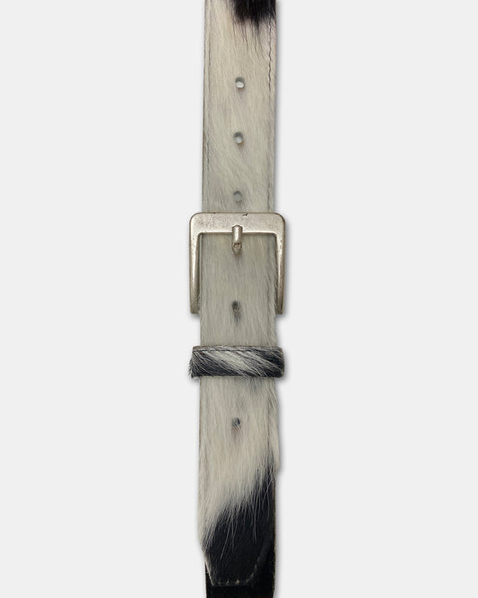 Van Buren Bolsward 2010s Cow Fur Belt White Black