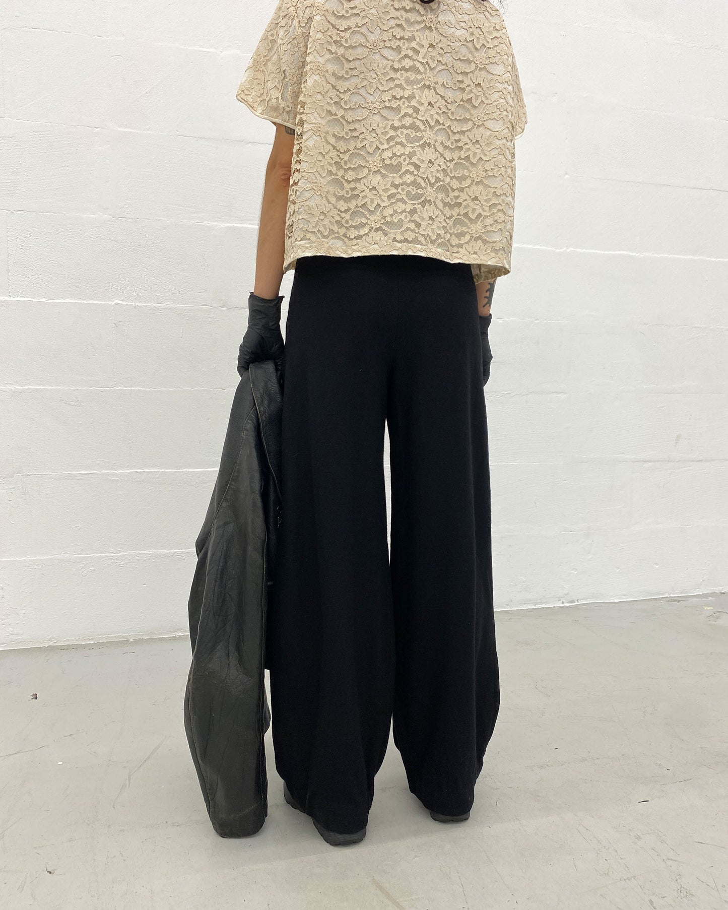 Vintage 1970s Lace Shirt Top Pearl