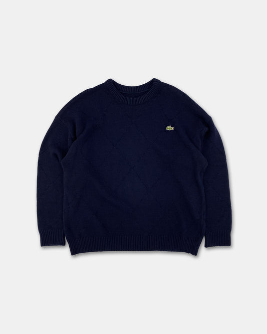 Lacoste 1980s Diamond Knit Sweater Navy
