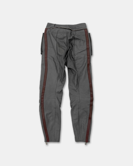 Leder Roth 1980s Biker Leatherpants Grey Purple