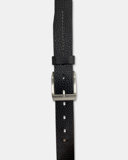 Vintage 2000s Coarse Grained Leather Belt Black