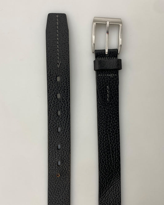 Vintage 2000s Coarse Grained Leather Belt Black