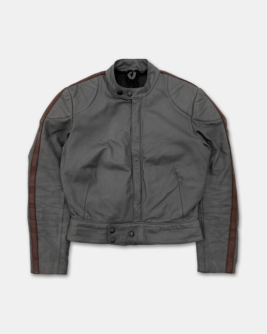 Leder Roth 1980s Biker Leatherjacket Grey Purple