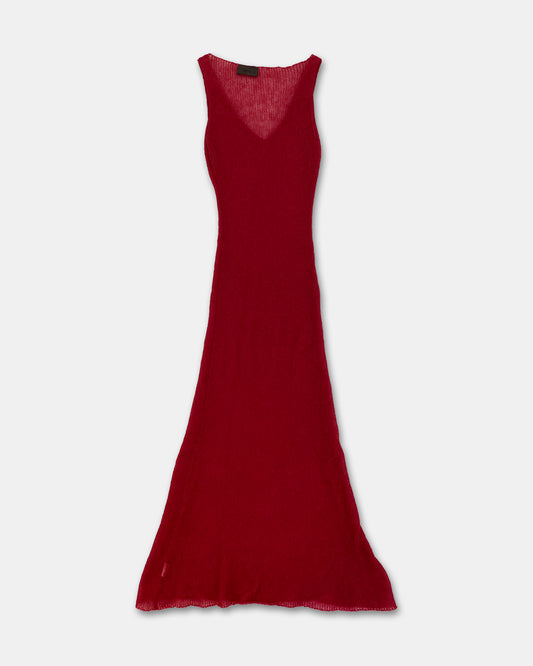 Liu Jo 2000s Super Kid Mohair Wool Dress Dark Red