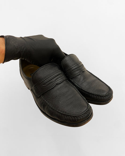 Vintage 2000s Vibram Sole Leather Loafer Black