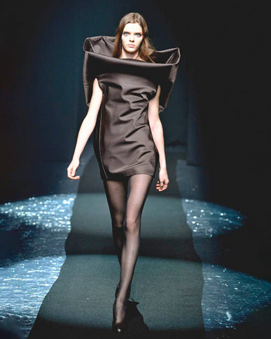 Maison Martin Margiela AW2008 White Label Runway Silk Dress Black
