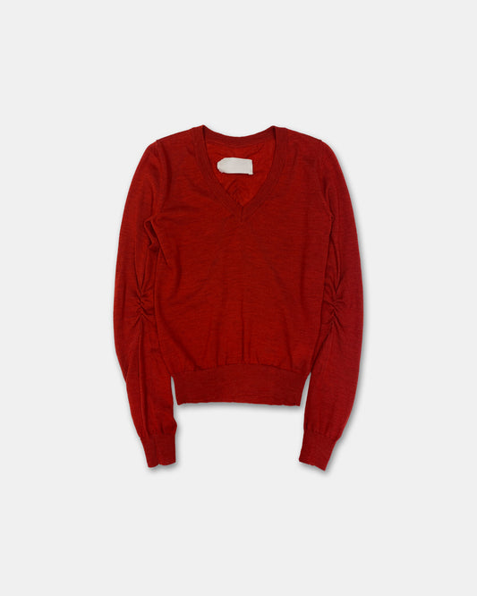 Maison Martin Margiela AW2006 White Label Elastic Thread Knit Sweater Red