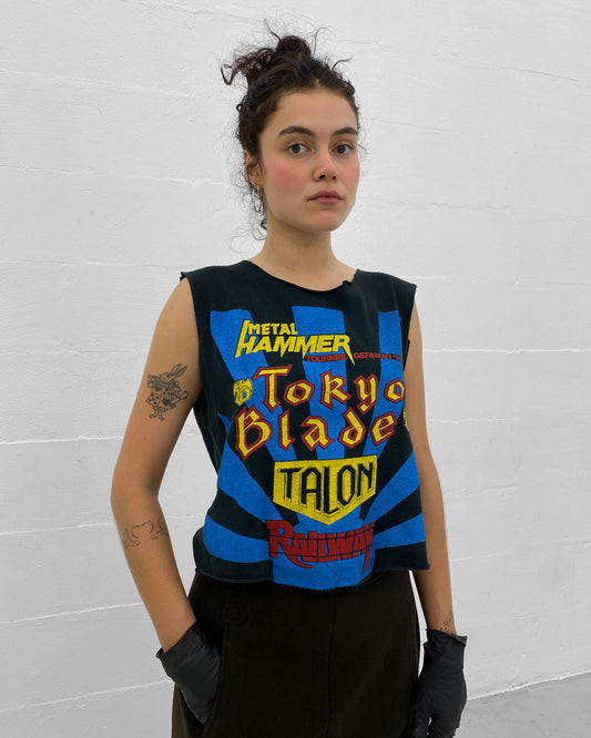Metal Hammer 1985 Cut Off Tournee Band Tanktop T-Shirt Black