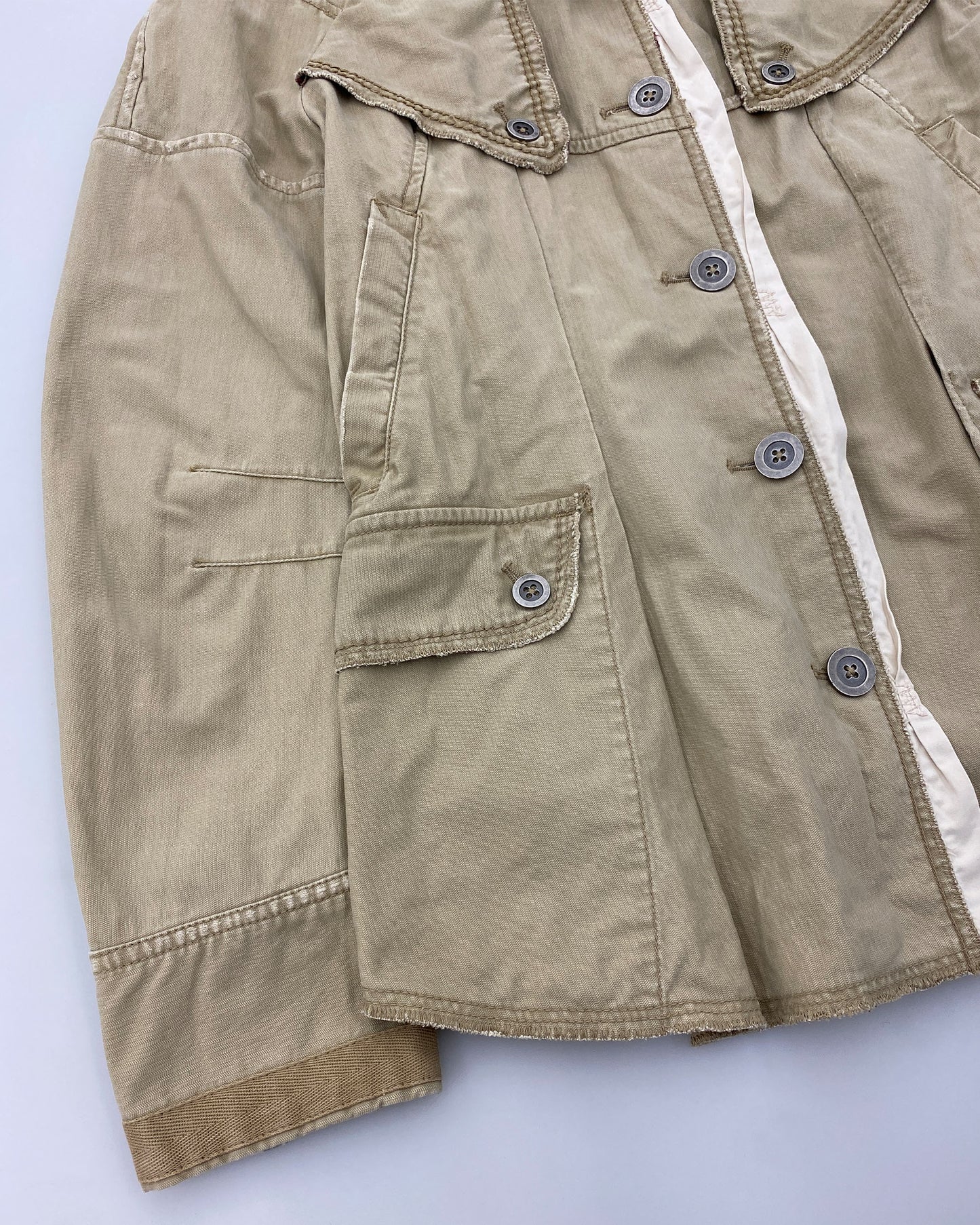 Marithé + François Girbaud 2000s Deconstructed Jacket Beige