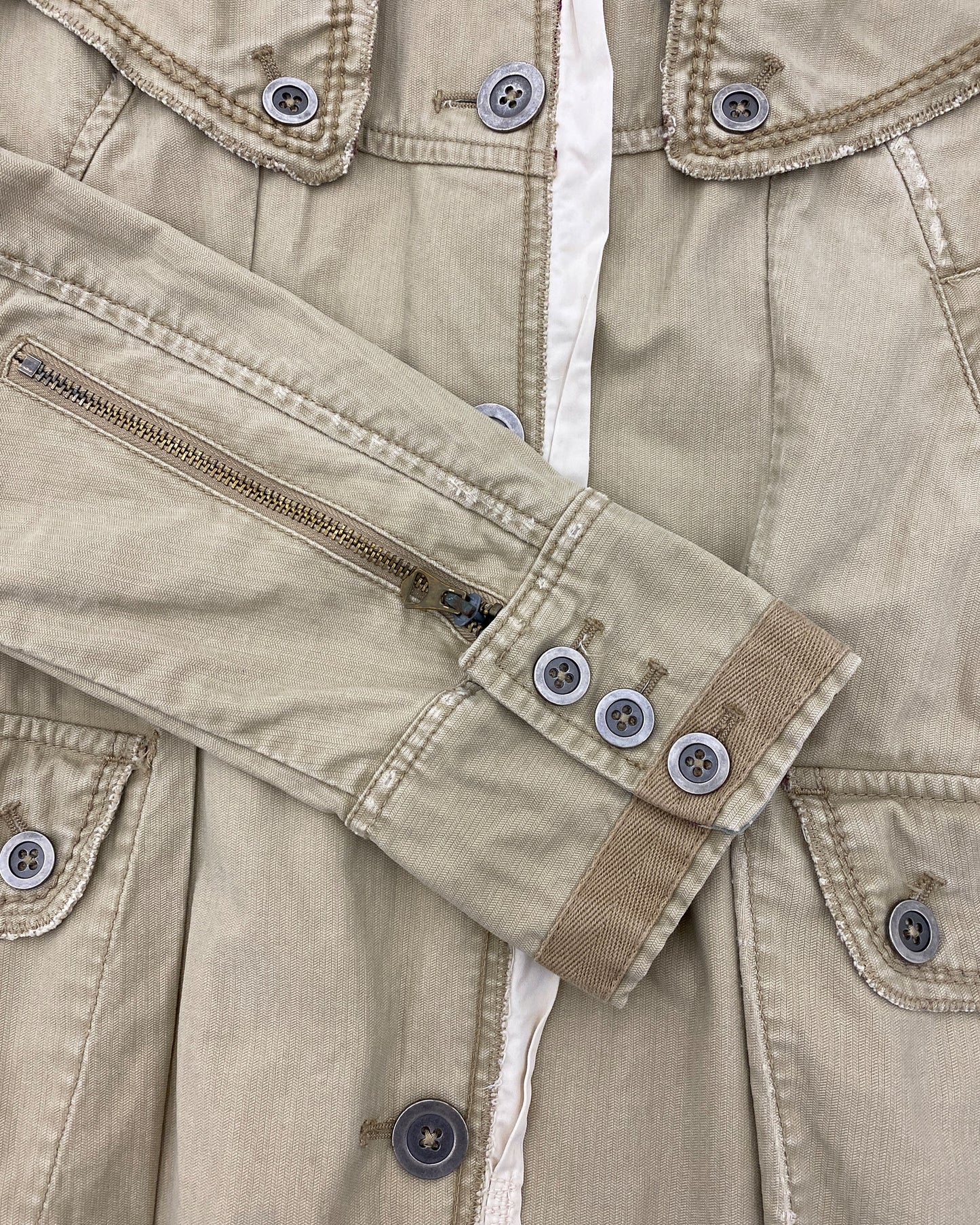 Marithé + François Girbaud 2000s Deconstructed Jacket Beige