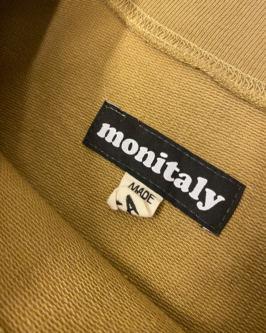 Monitaly 2020er Oversized French Terry Rundhalsausschnitt Beige