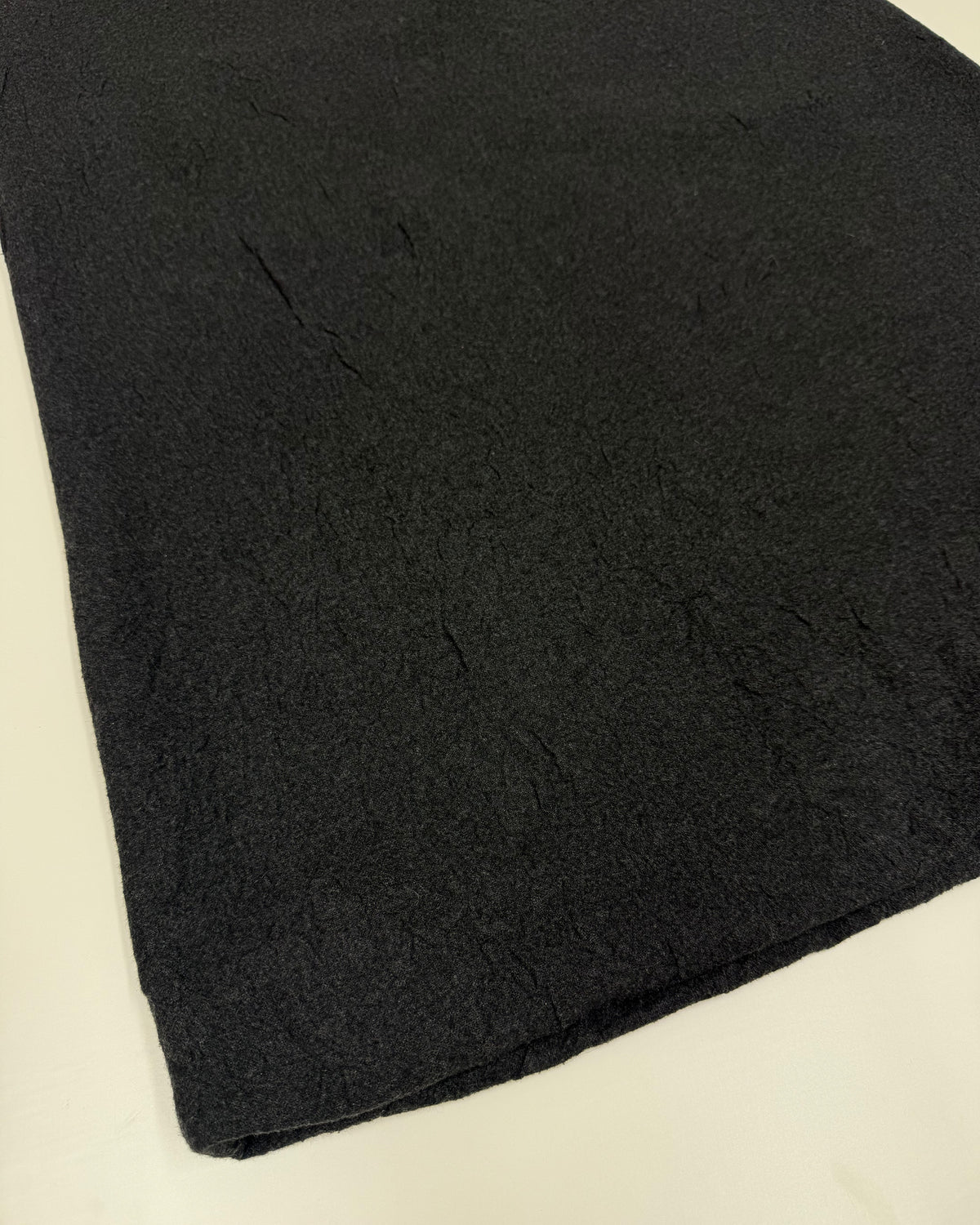 Vintage 2000s Structured Wool Maxi Skirt Dark Grey