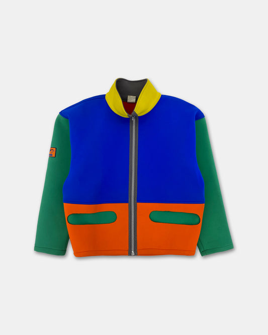 Vintage 1980s Off the Lip Neoprene Zip Jacket Multicolor