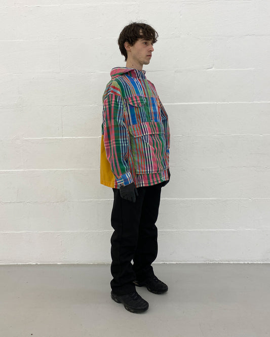 Oilily 1980s Madras Checkered Hooded Cotton Jacket Multicolor