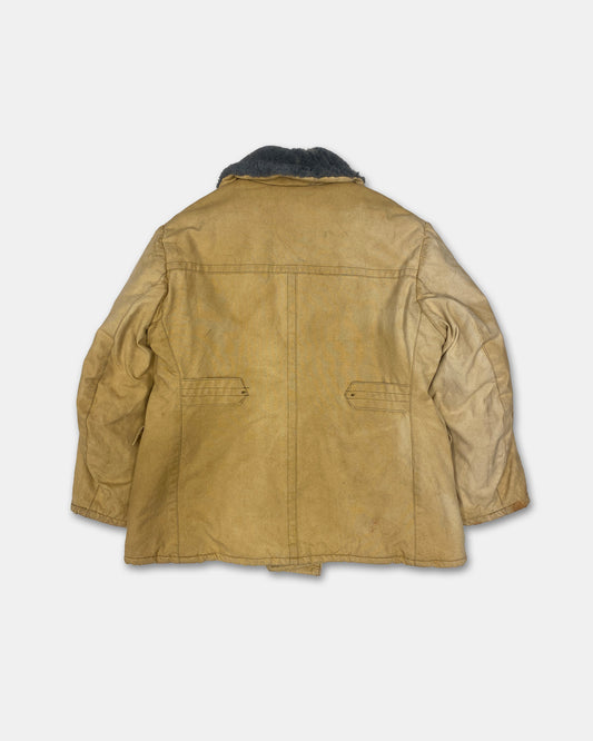 Vintage 1980s USSR Soviet Army Padded Parka Jacket Yellow