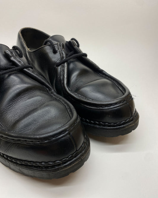 Paraboot 1980s Leather Michael Derby Shoes Black