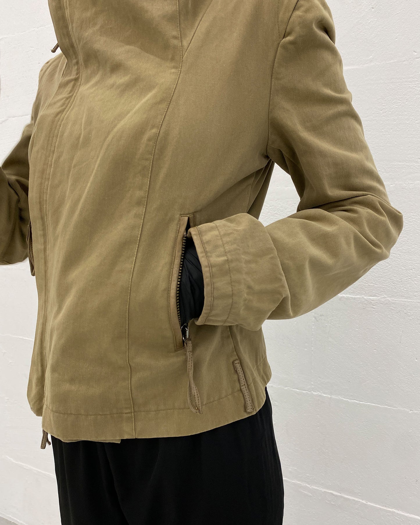 Patrizia Pepe 1990s High Collar Jacket Beige