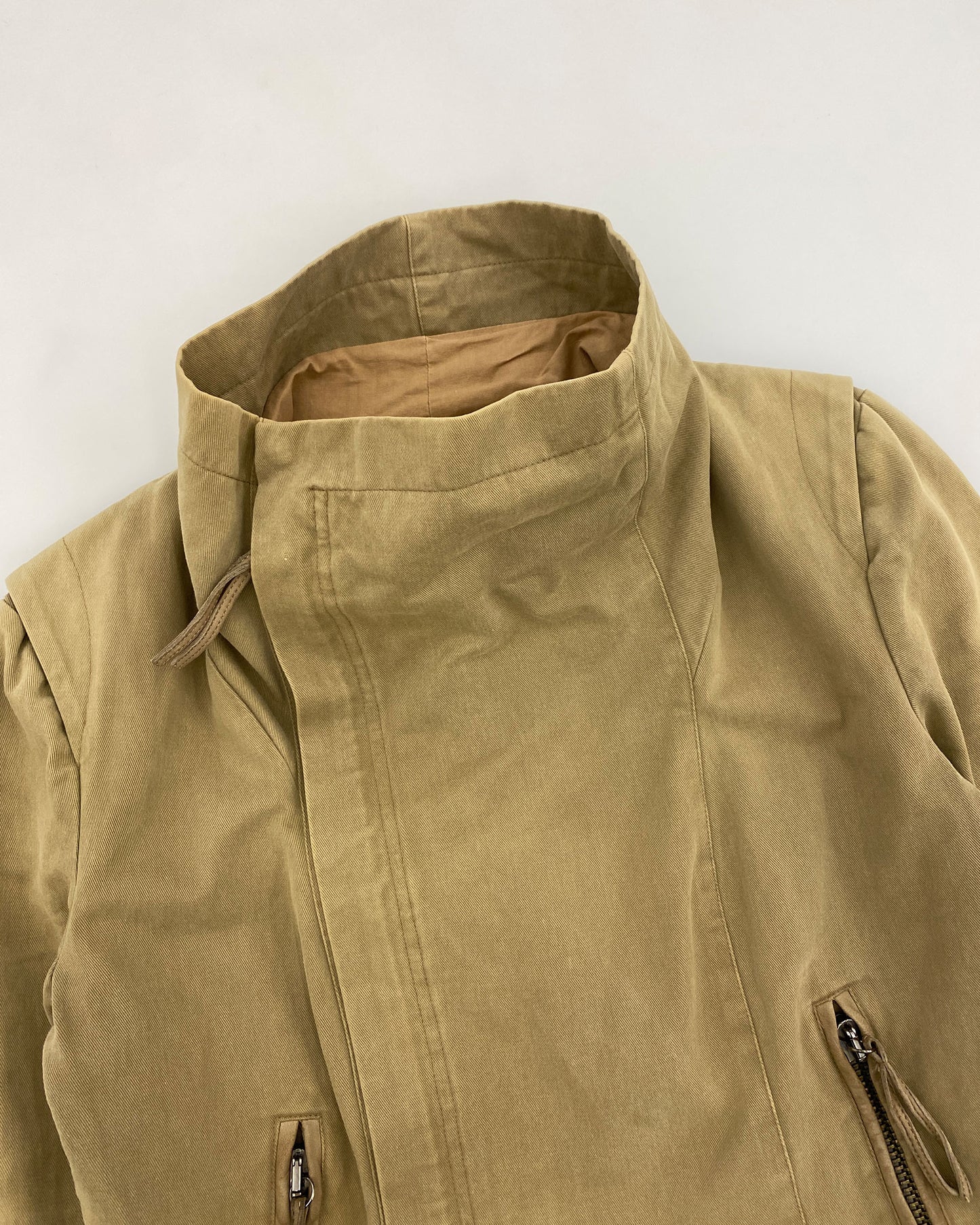 Patrizia Pepe 1990s High Collar Jacket Beige