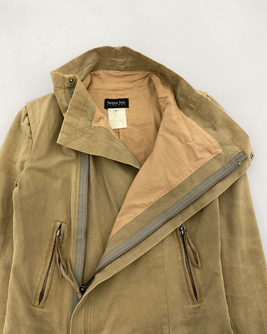 Patrizia Pepe 1990s High Collar Jacket Beige