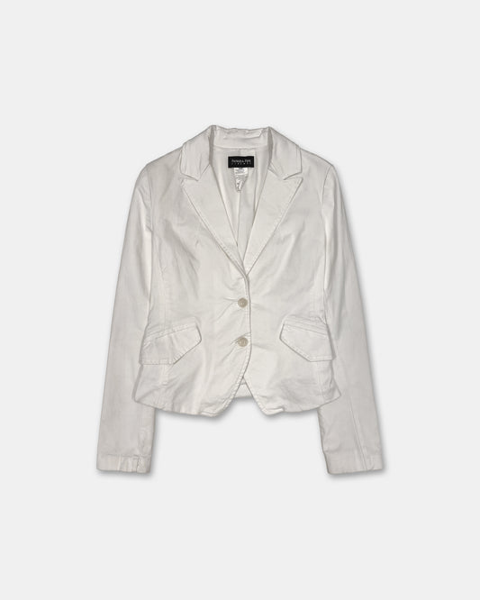 Patrizia Pepe 2010s Stretch Blazer Jacket White