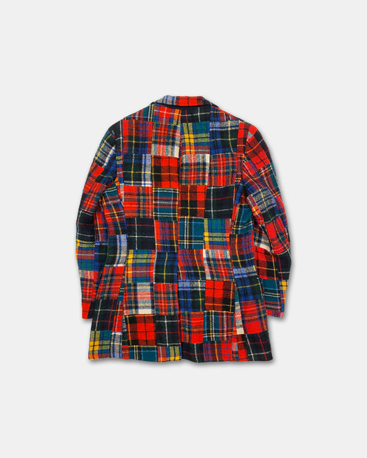 Polo by Ralph Lauren 1980s Patchwork Madras Checkered Wool Blazer Jacket Multicolor