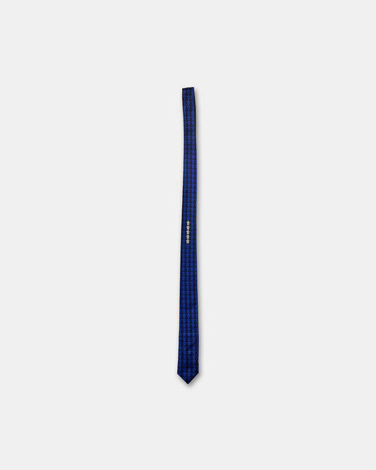 Prada 2010s Arrow Monogram Tie Blue