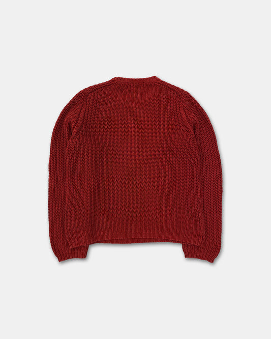 Polo by Ralph Lauren 1980s Linen Cotton Knit Sweater Dark Red