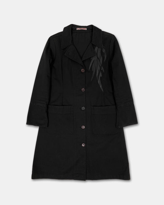Sabotage 1990s Abstract Print Coat Black