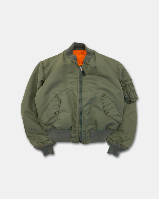 Schott NYC 1980s Made in USA MA-1 Bomber Jacket Green